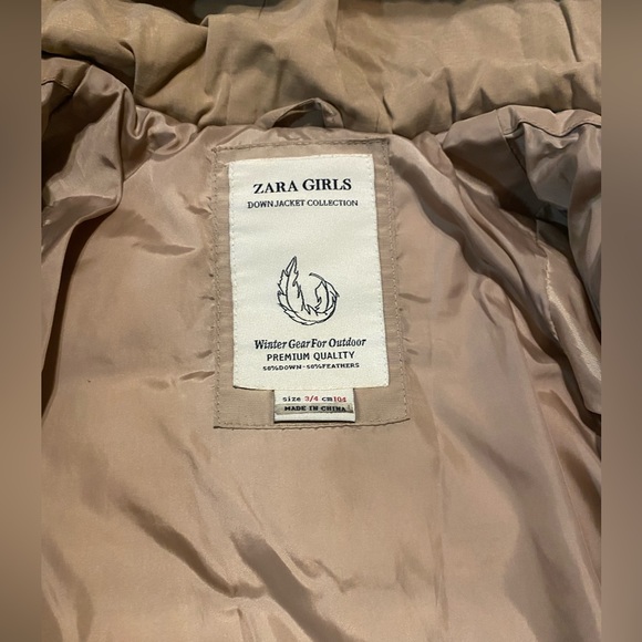 Zara girls down jacket and old navy white fleece set 3-4years - Picture 4 of 7